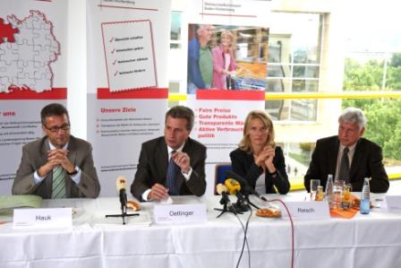 Pressekonferenz zur 6. Sitzung der VK mit Ministerpräsident a. D. Oettinger und Minister Hauk vom 17.09.2008